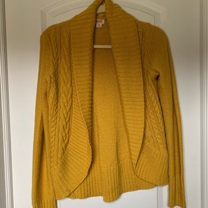 soft knit mustard cardigan